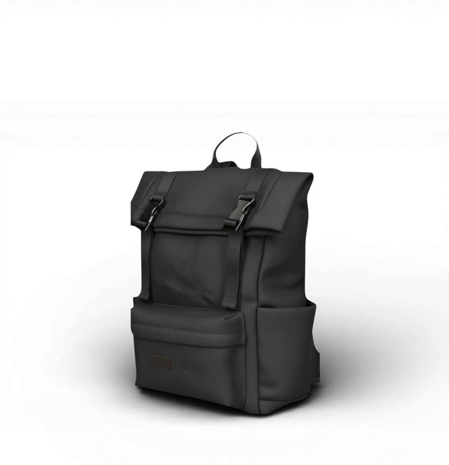 Sac à dos noir pour ordinateur avec plusieurs compartiments, idéal pour PC 15" et accessoires.