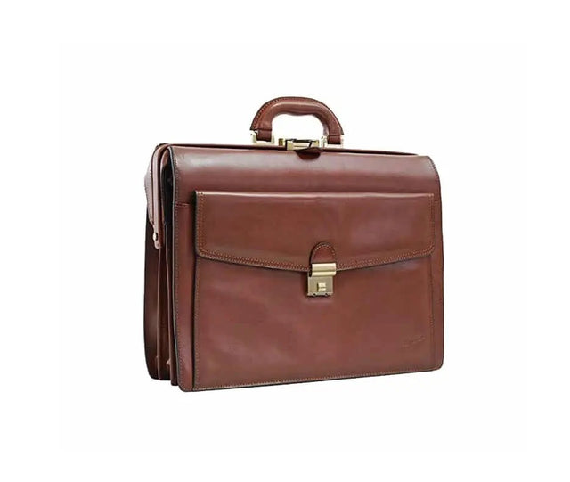 Cartable sacoche en cuir katana marron