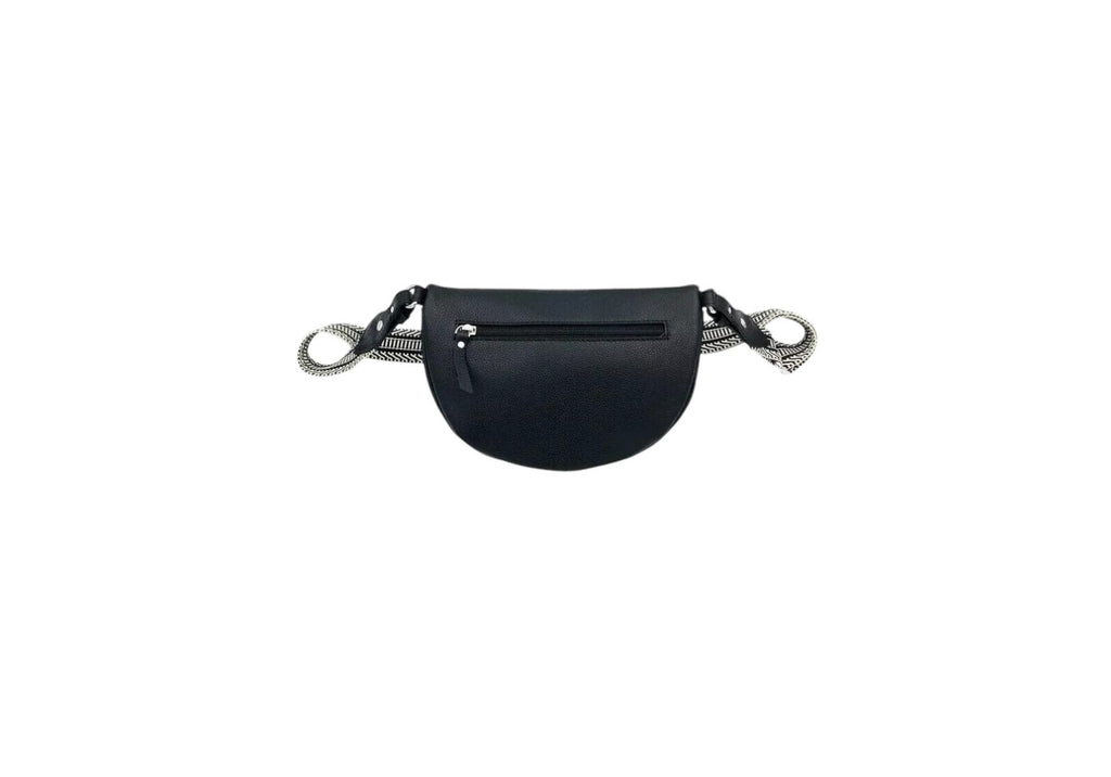 sac banane en cuir pour femme Katana noir