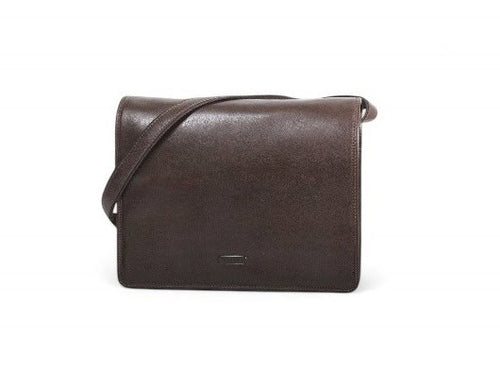 Besace en cuir gras A4 pour homme et femme Katana 36107 marron - vue de face