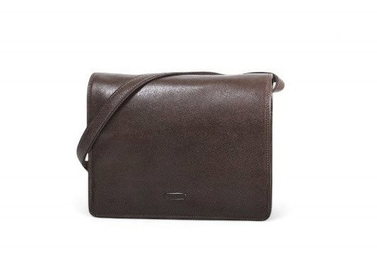 Besace en cuir gras A4 pour homme et femme Katana 36107 marron - vue de face