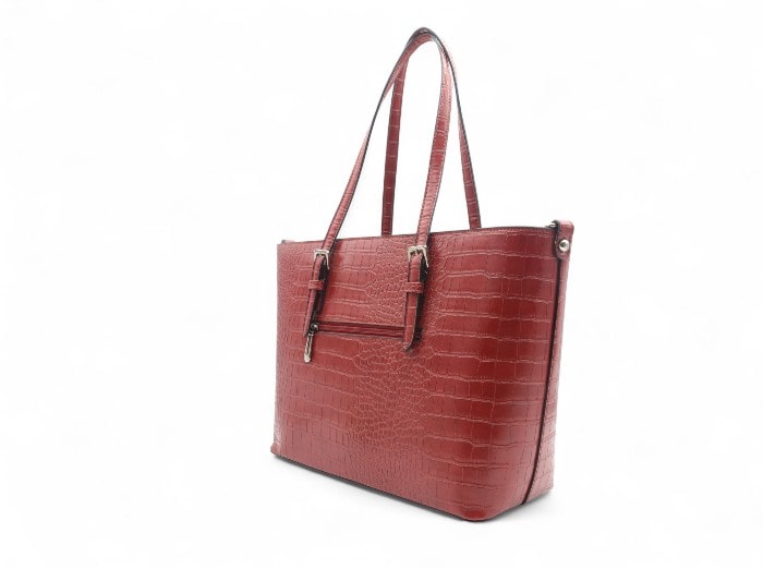 sac cabas xl pour femme Livia bordeaux - vue de profil