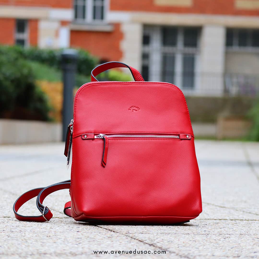 sac à dos en cuir katana rouge pour femme