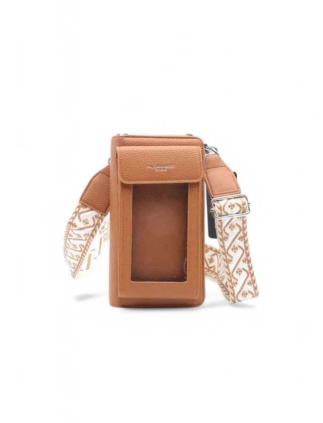 pochette de téléphone portable pour femme Flora&co camel
