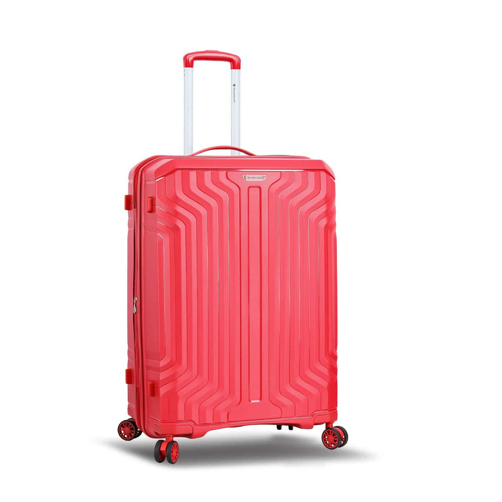 Valise rigide 75 cm rouge Snowball modèle Malaga 49503 en polypropylène vue de 3/4