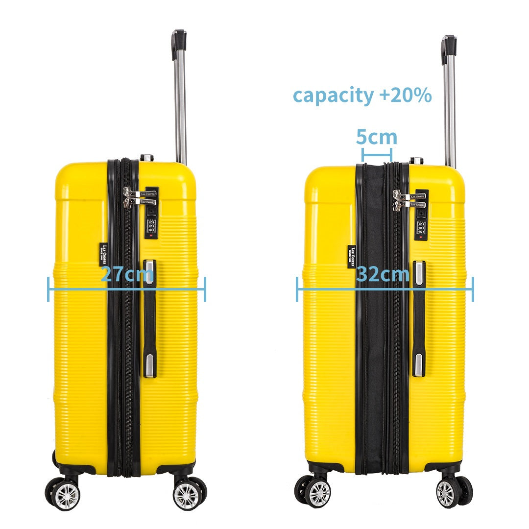 valise rigide moyenne 67 cm en polycarbonate Lee cooper jaune