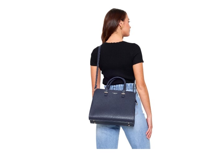 sac à main cabas pour femme Elise noir - vue porté croisé