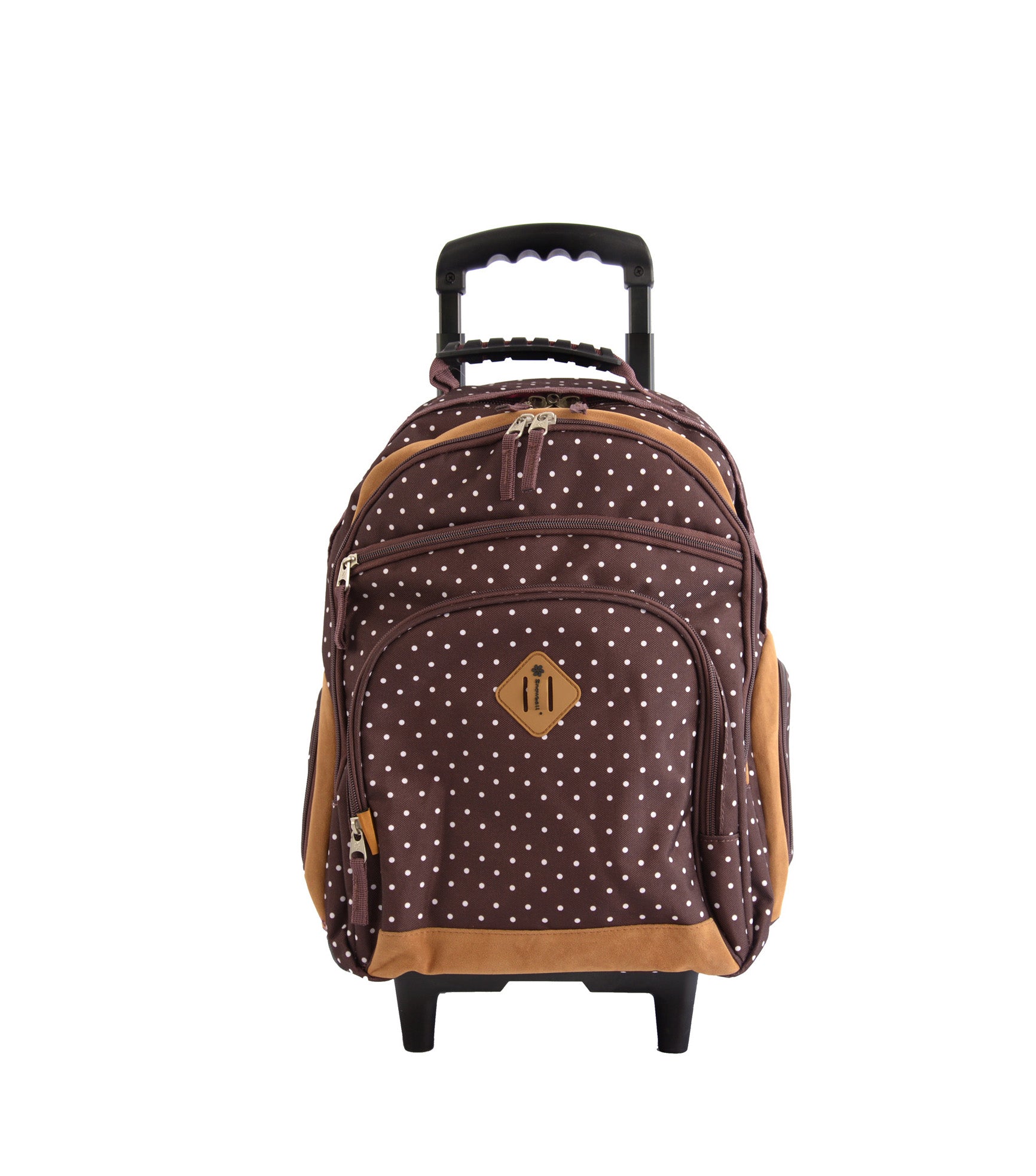 sac à dos à roulettes cm1 cm2 marron pas cher