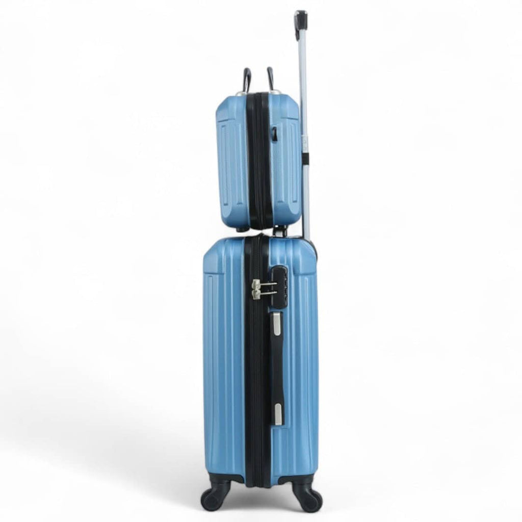 valise cabine 55 cm et vanity case bleu Madisson 44202v
