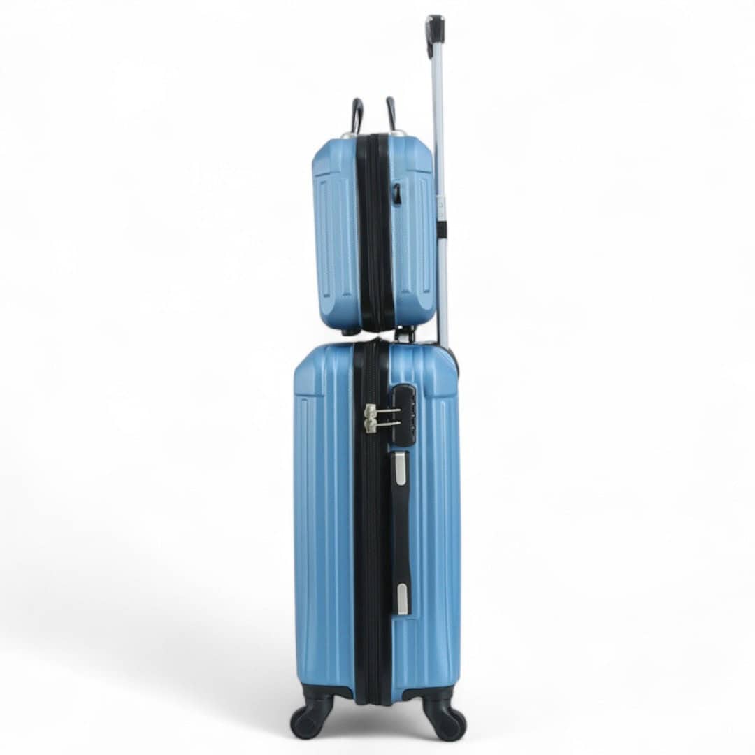 valise cabine 55 cm et vanity case bleu Madisson 44202v