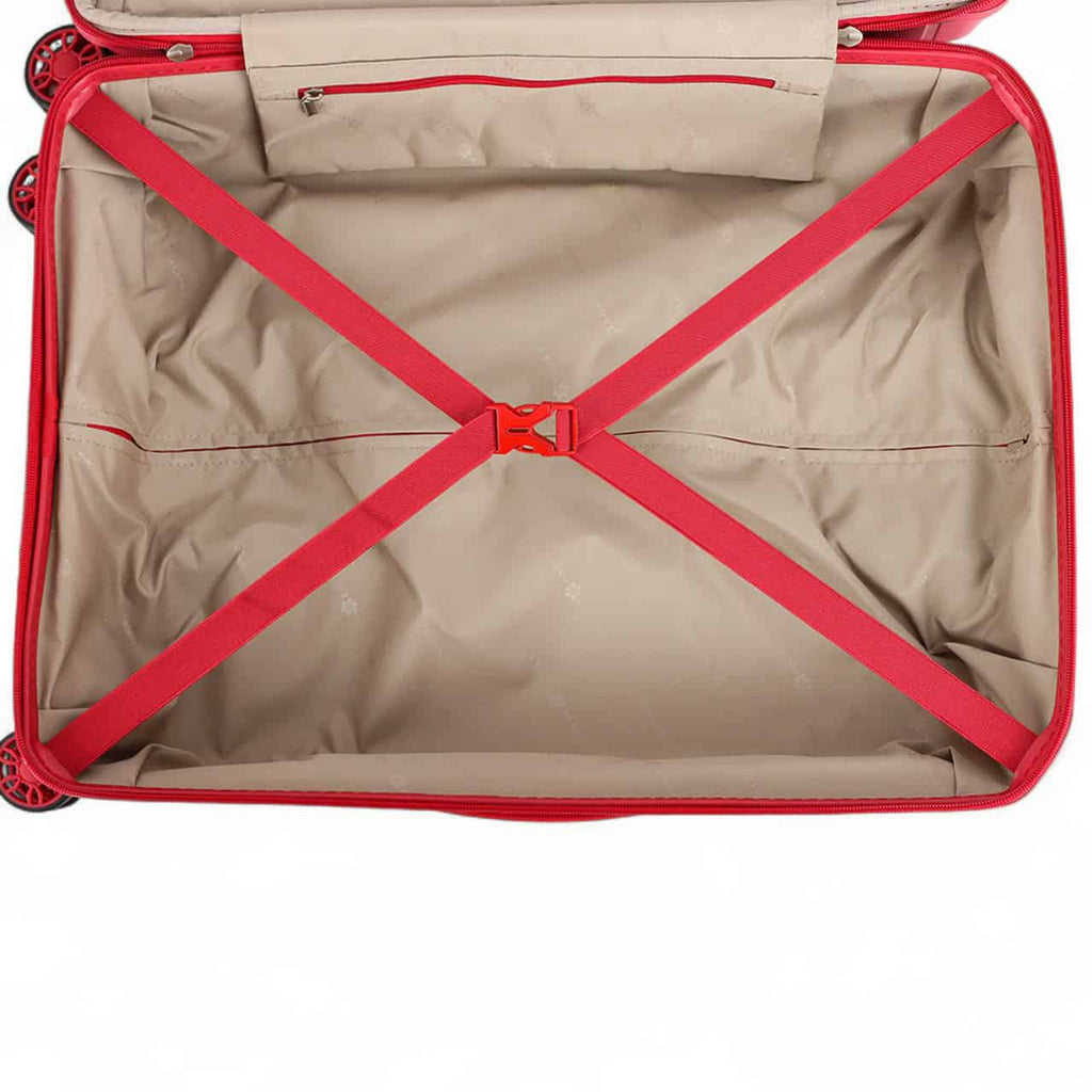 vue de sangles de la vue de face de la valise rigide 65 cm extensible en polypropylène Snowball