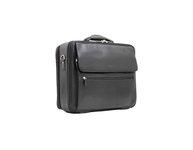 Serviette en cuir noir pour hommes.