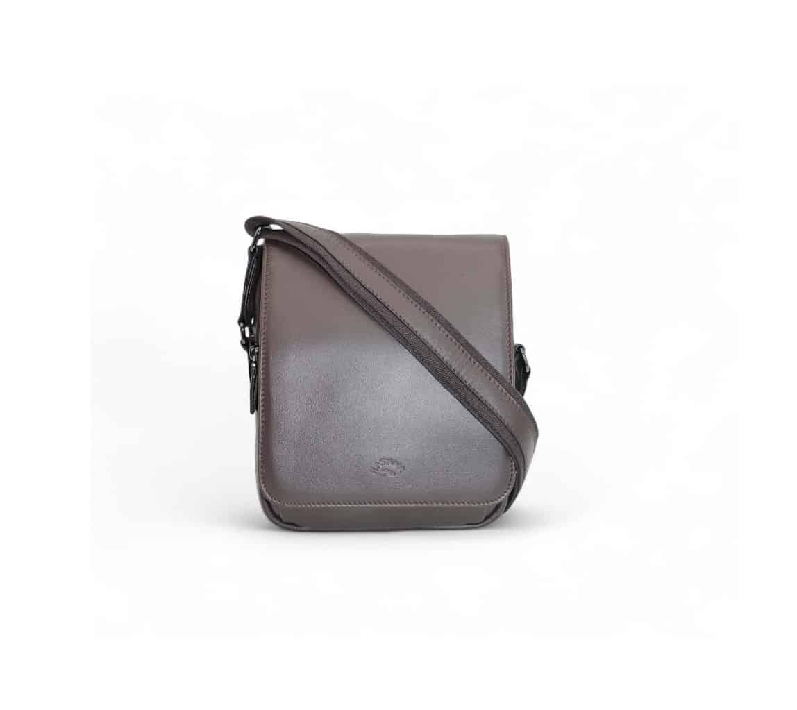 Sac besace bandoulière cuir homme katana 81662 marron choco
