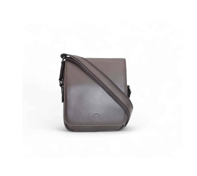 Sac besace bandoulière cuir homme katana 81662 marron choco