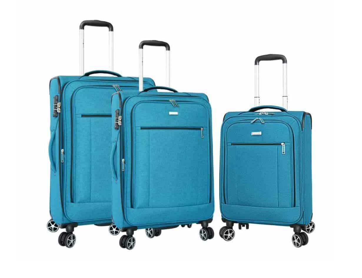Ensemble de 3 valises souples Toledo bleu