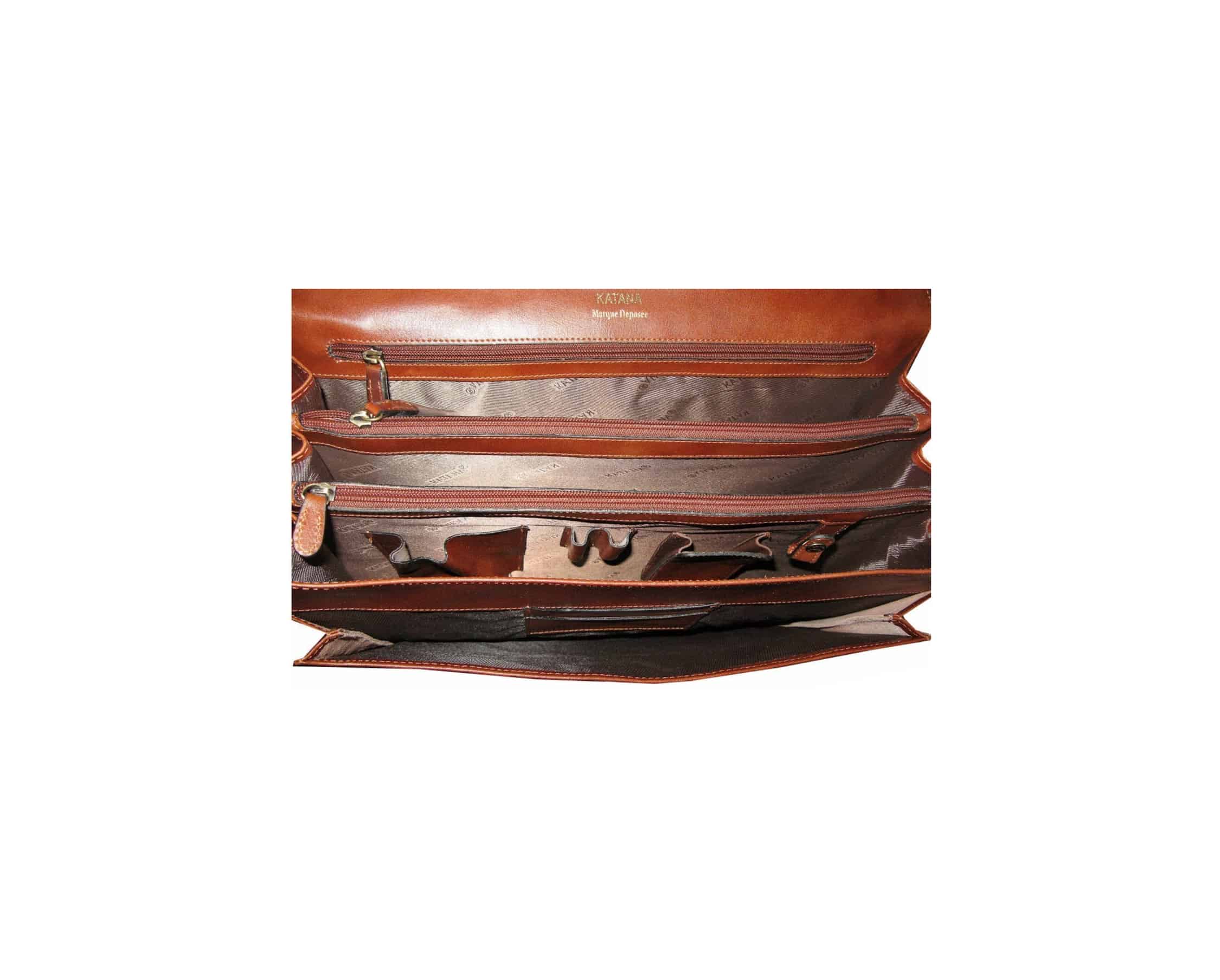 Cartable en cuir 3 soufflets Seattle de Katana