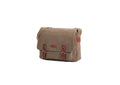 sac besace grand format toile et cuir 6584A marron - vue de profil