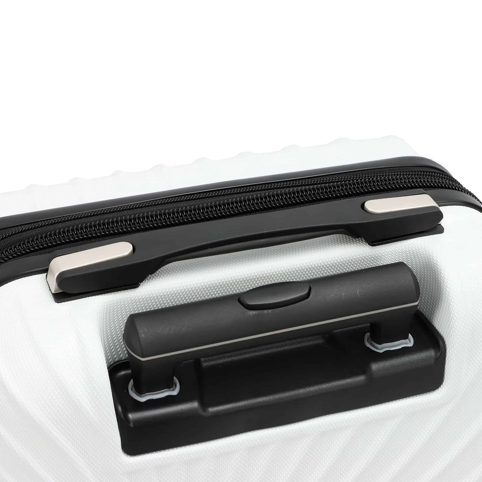 valise cabine sous siege easyjet 45x33x20 cm blanc- vue de poignée rentrée