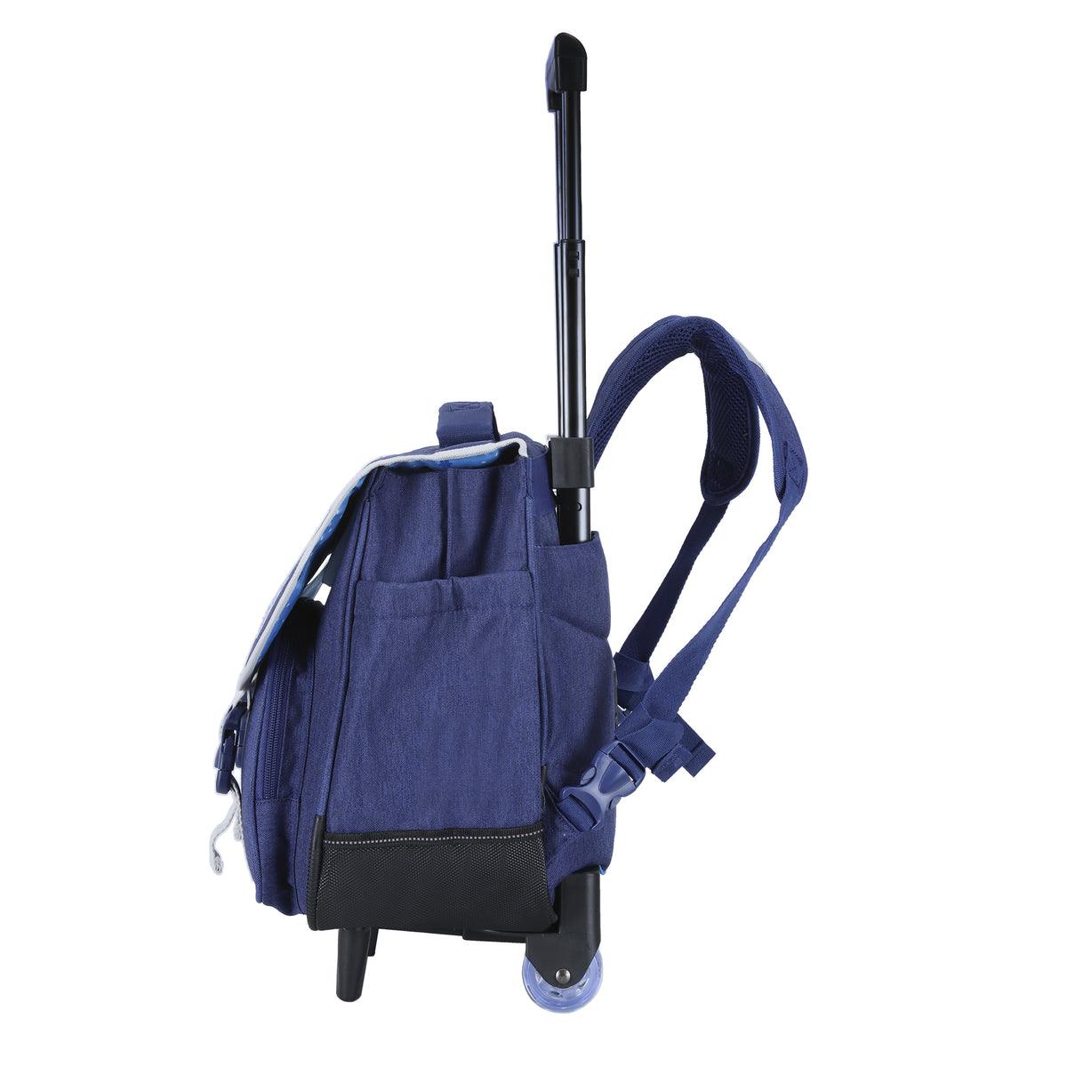 Cartable CE1-CE2 à roulettes bleu Gamer pour enfants.