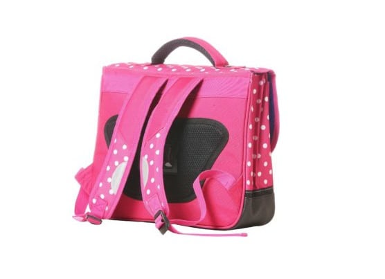 grand cartable scolaire ce2 cm1 cm2 pour fille Snowball rose : vue arrière