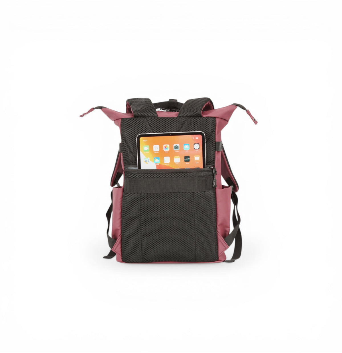 Sac à dos en nylon noir et rose pour ordinateur portable 15 pouces. Idéal pour le travail, les voyag.