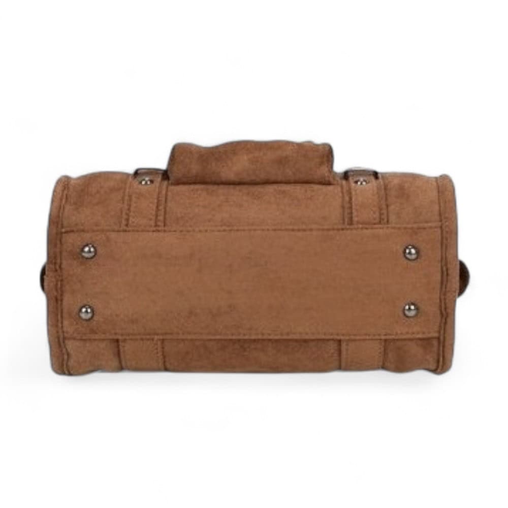 petit sac à main bowlinf à franges marron gallantry