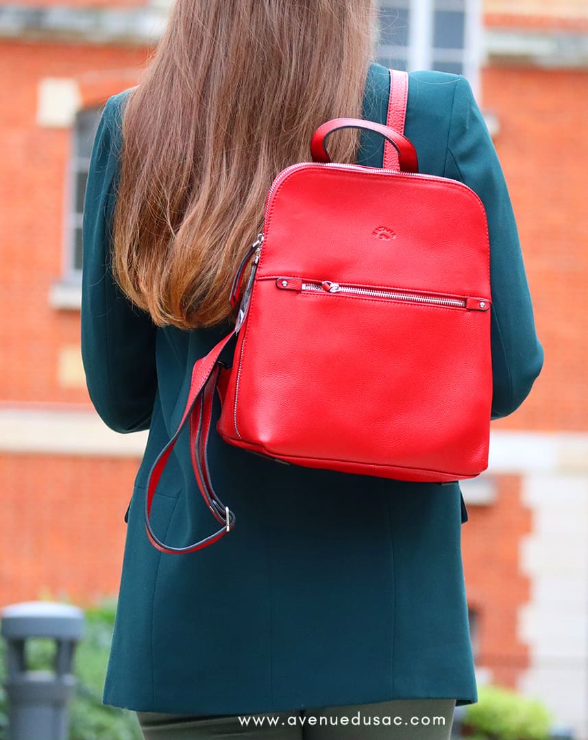 sac à dos en cuir femme katana rouge