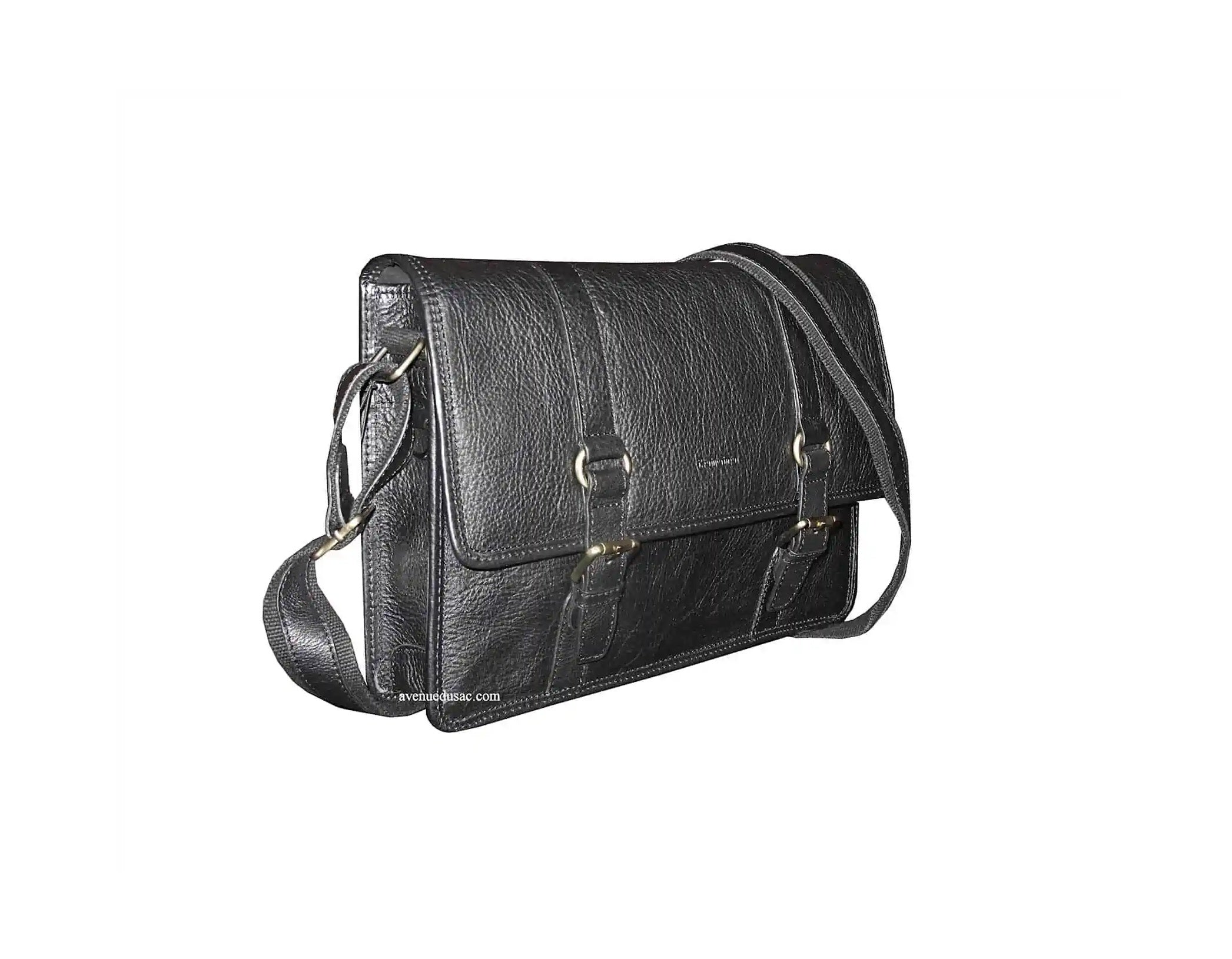 besace en cuir noir katana