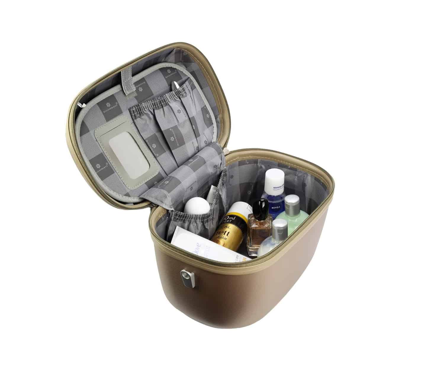 Vanity case et trousse de toilette rigide snowball marron
