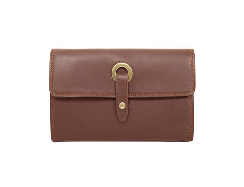 portefeuille compagnon en cuir marron pour femme