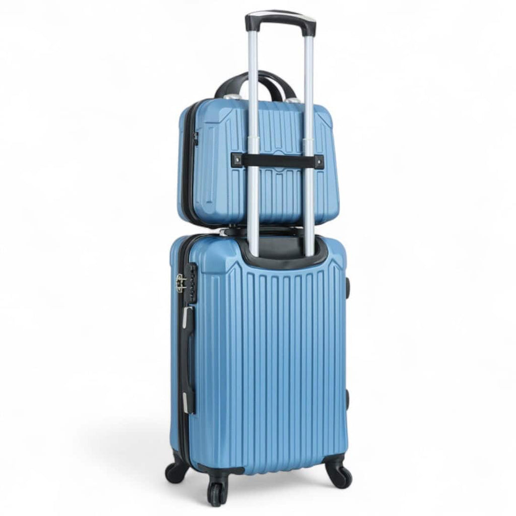 valise cabine 55 cm et vanity case bleu Madisson 44202w