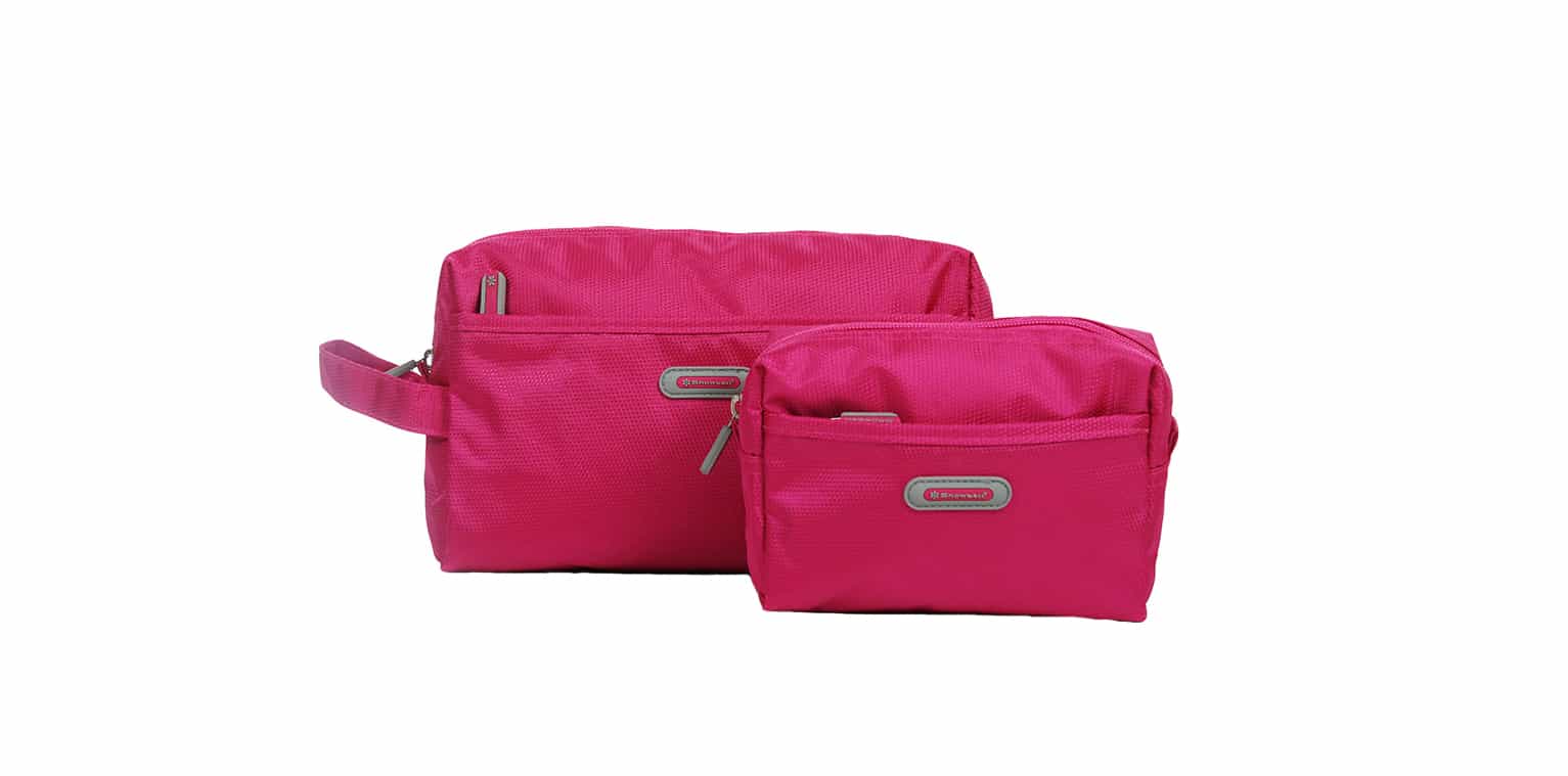 set de 2 trousses de toilettes Snowball rose