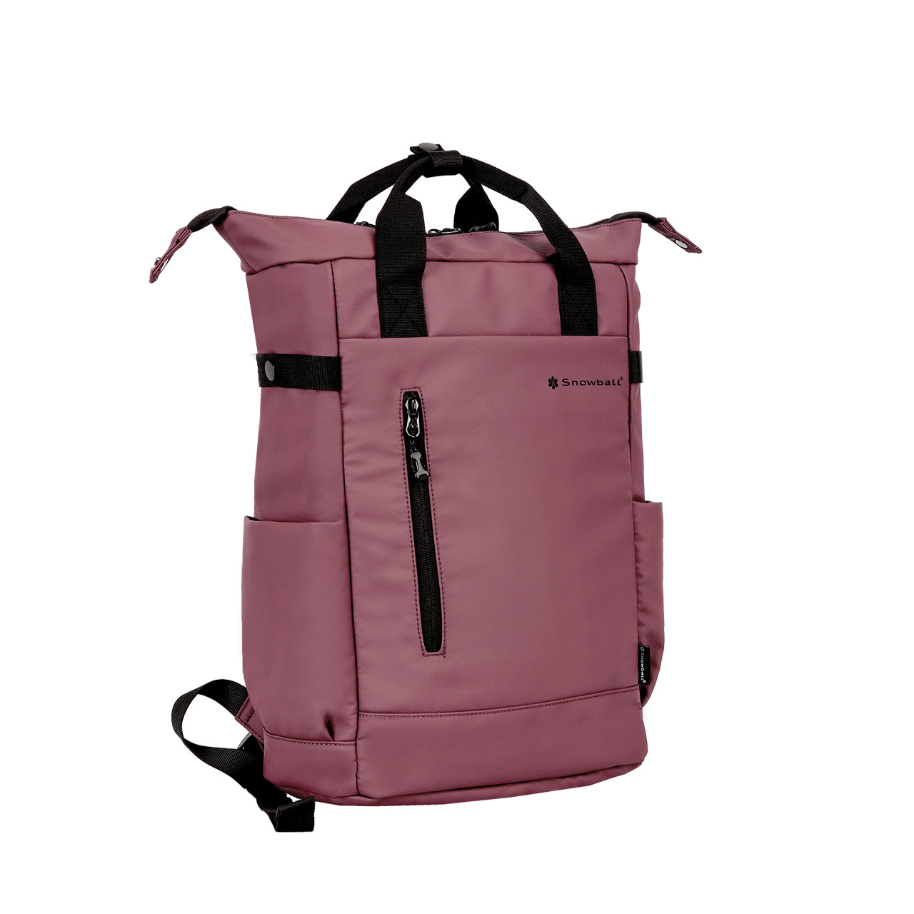 Sac à dos Snowbat rose foncé avec plusieurs poches et compartiments, parfait pour le quotidien.