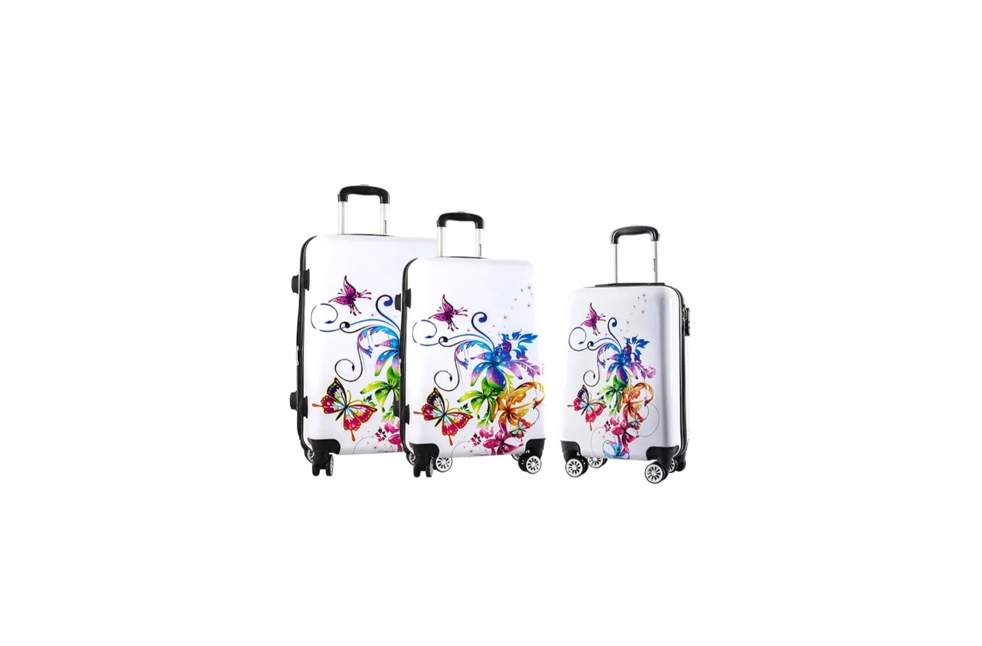 ensemble de 3 valises rigides madisson papillon