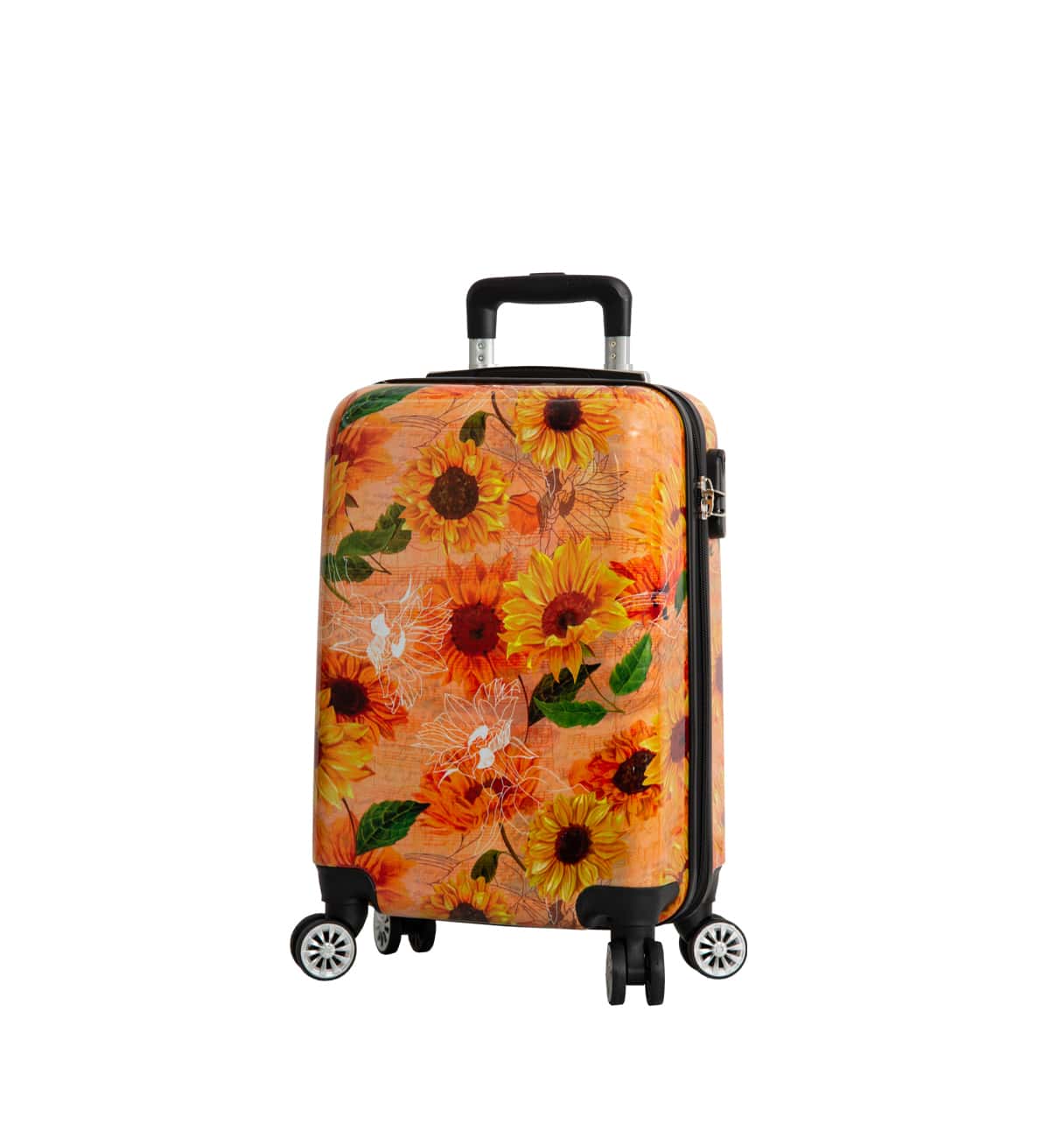 valise 55 cm cabine en polypropylène new fleurs