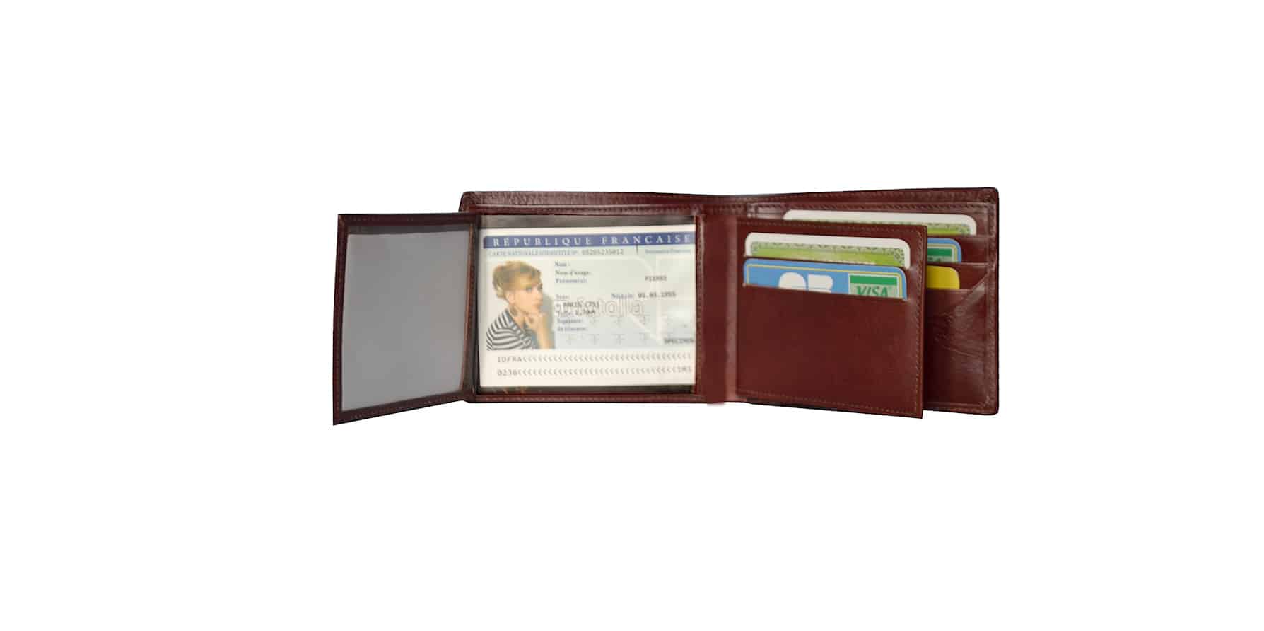 Portefeuille en cuir petit format pour homme