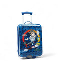 Sac à roulettes pour enfants avec design de super-héros, bleu avec illustration numérique.