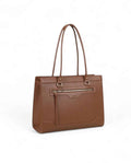 Sac à main cabas format A4 pour femme gallantry marron- vu de profil