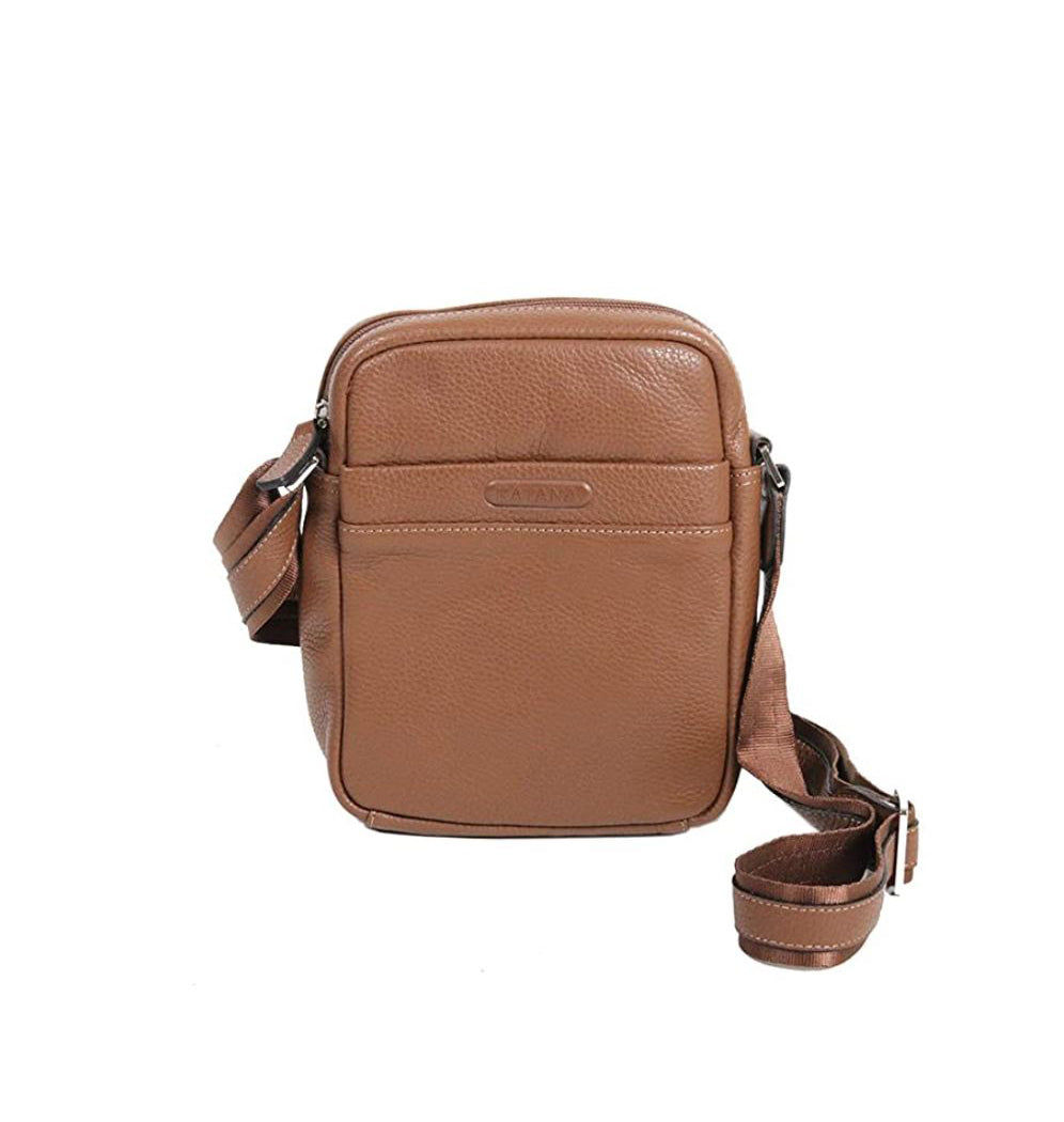 sacoche bandoulière en cuir pour homme marron