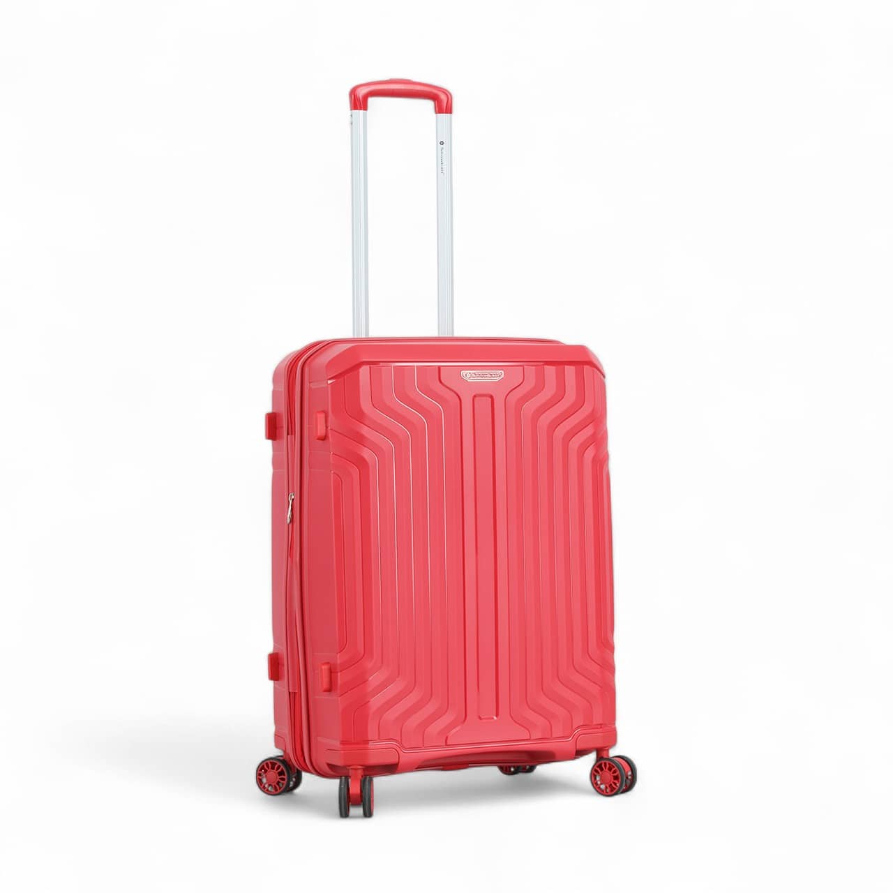 vue de 3/4 de la vue de face de la valise rigide 65 cm extensible en polypropylène Snowball