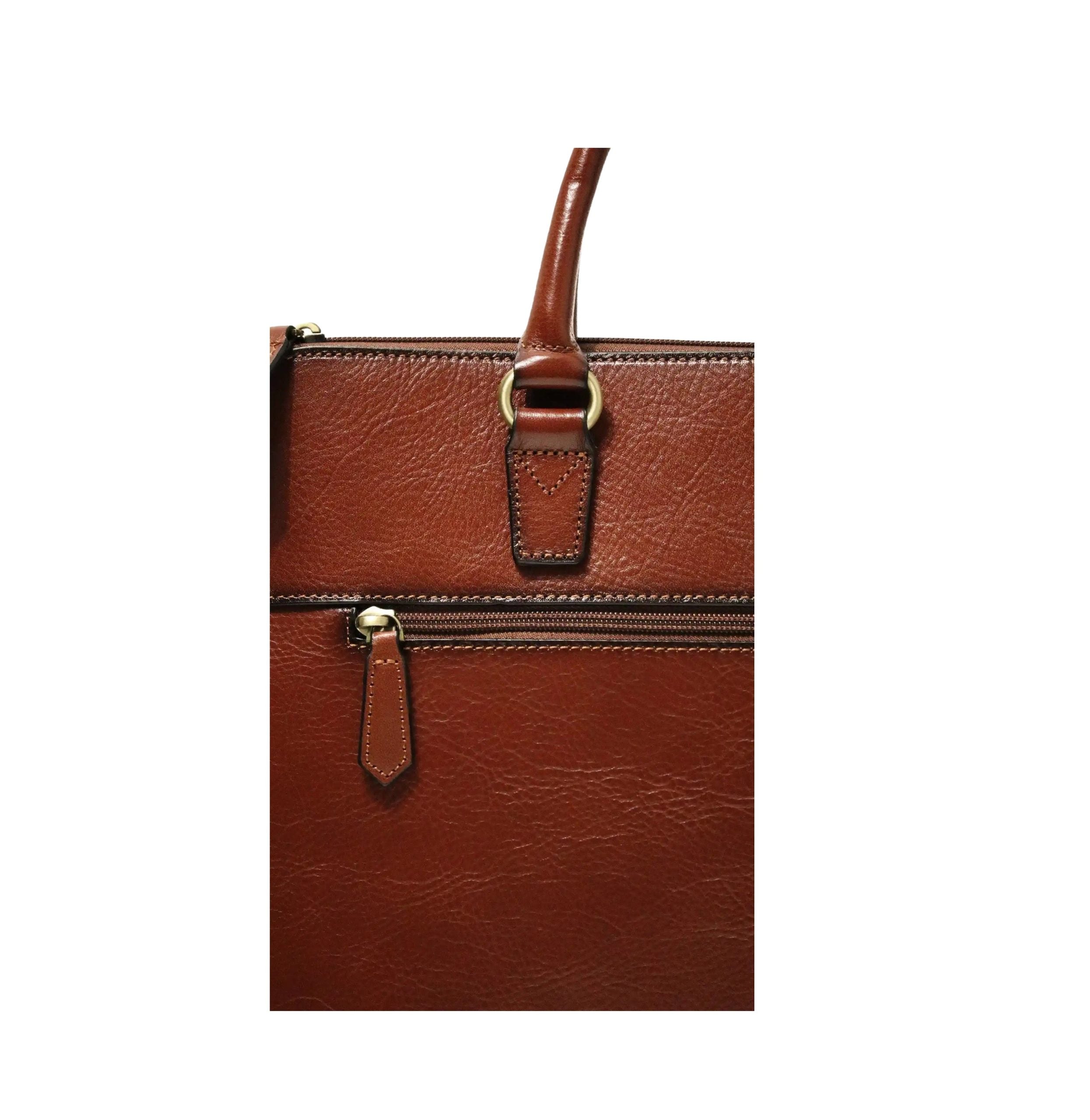 sac à main en cuir A4 Firenze de Katana marron a