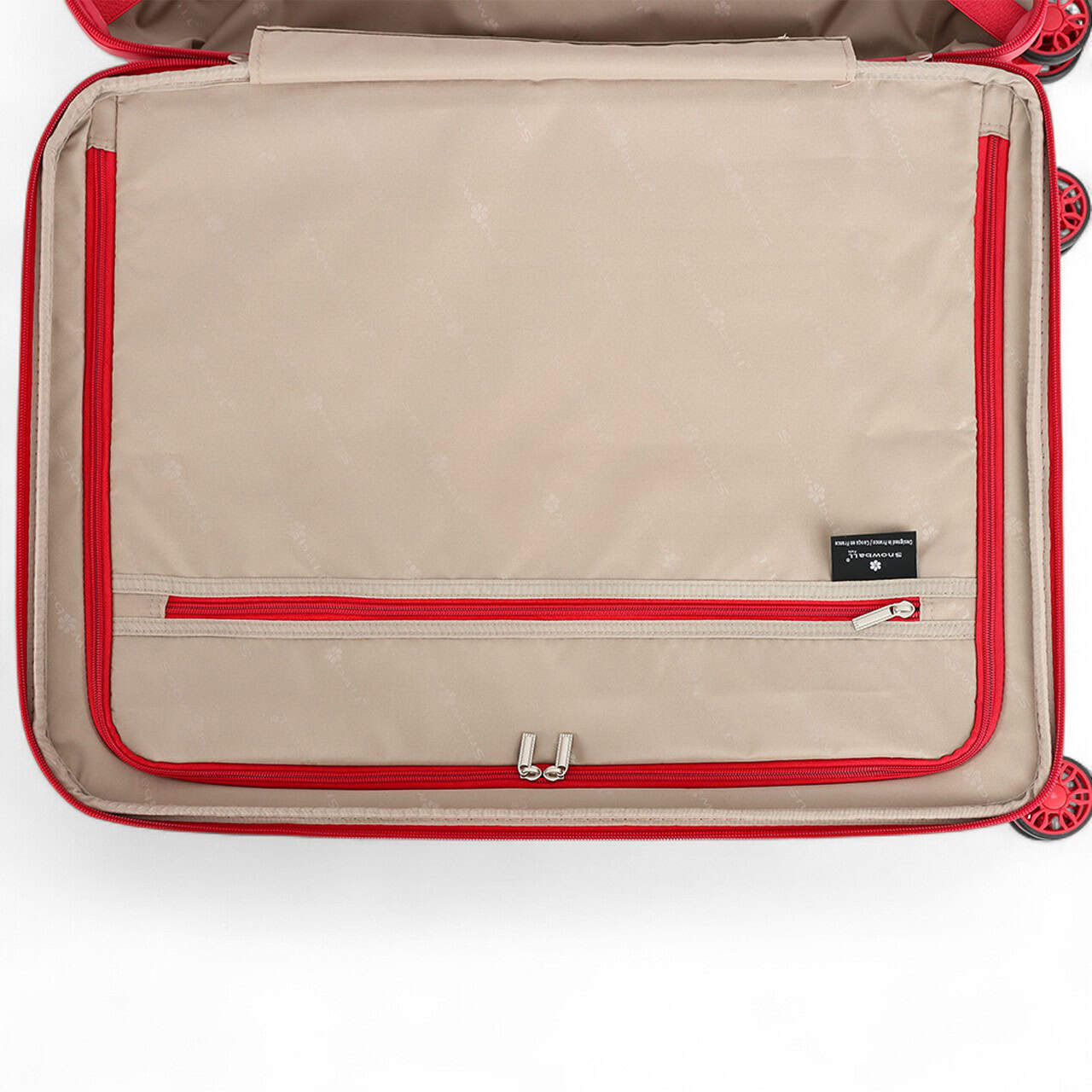 vue de rangement interieur de la valise rigide 65 cm extensible en polypropylène Snowball