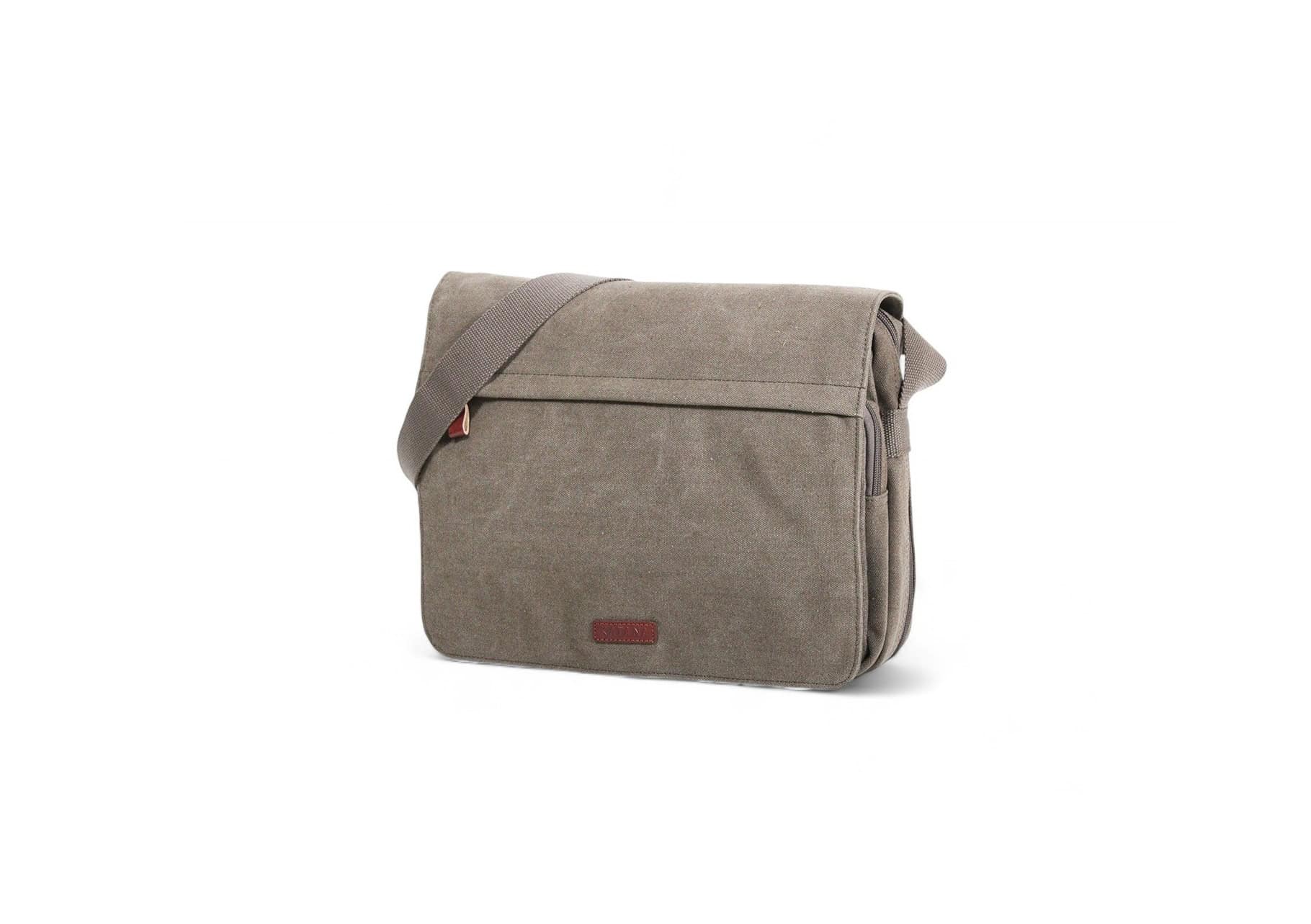 besace A4 en toile et cuir pour homme et femme katana 6565 - vue de 3/4