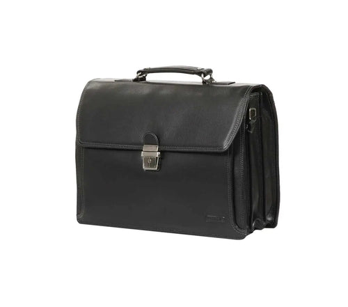 Cartable en Cuir 3 soufflets 40 cm