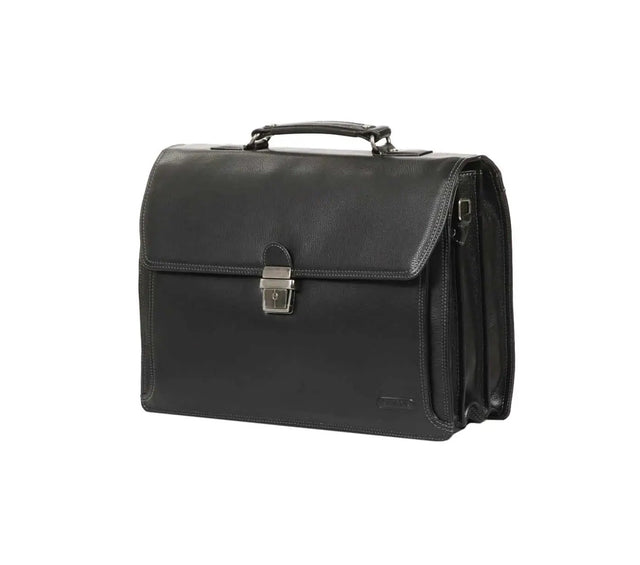 Cartable en Cuir 3 soufflets 40 cm