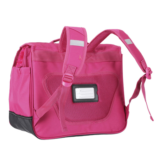 Cartable rose cerises pailletées pour fille CE1-CE2.