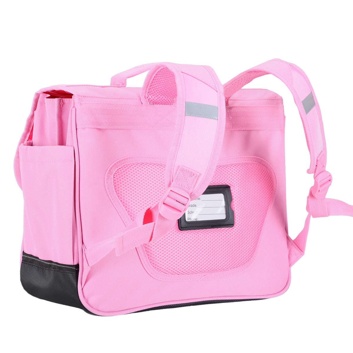 Cartable scolaire fille CE1 CE2 38 cm rose avec motif licorne et paillettes Snowball vue de dos