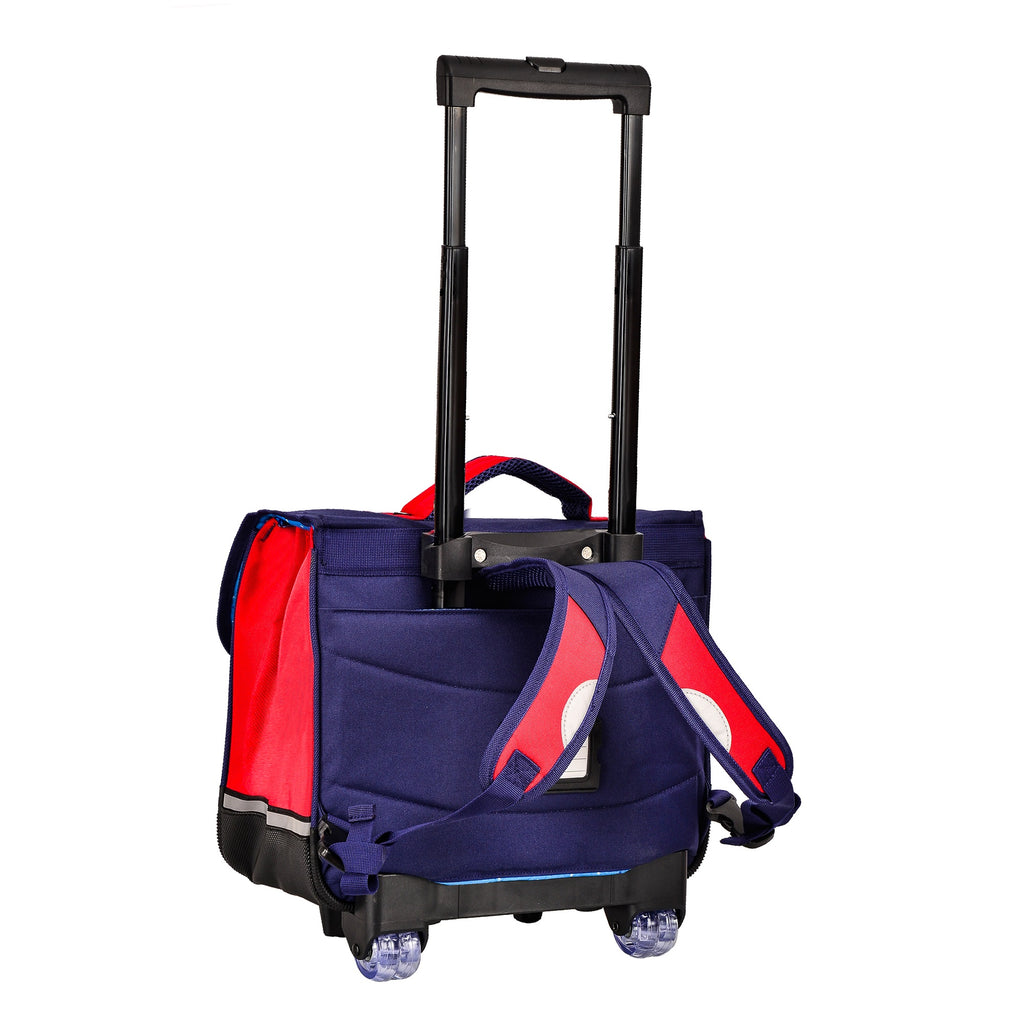 Cartable à roulettes cp ce1 ce2 rouge/bleu Snowball
