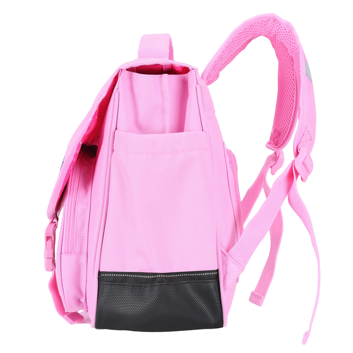 Cartable rose licorne pour fille en CE1 CE2, 38 cm, en tissu durable.