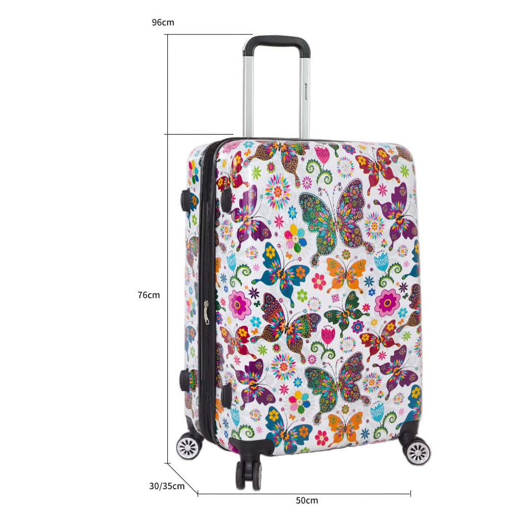 Valise XXL 76 cm papillons fleurs Madisson 36820U- vue dimensions